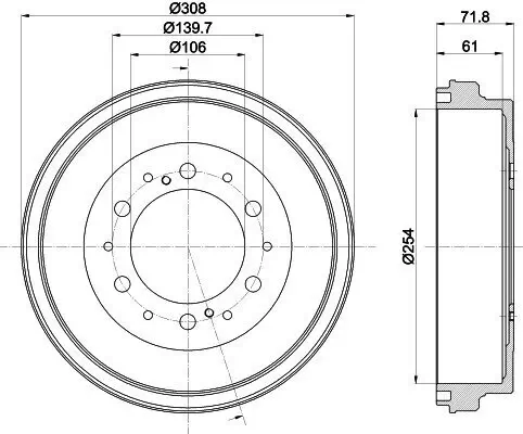 Bremstrommel HELLA 8DT 355 302-421 Bild Bremstrommel HELLA 8DT 355 302-421