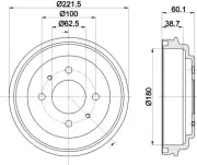 Bremstrommel HELLA 8DT 355 302-451