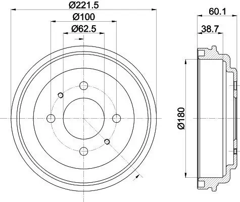 Bremstrommel HELLA 8DT 355 302-451 Bild Bremstrommel HELLA 8DT 355 302-451