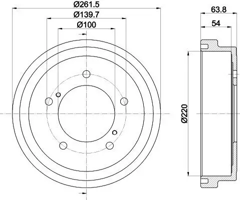 Bremstrommel HELLA 8DT 355 302-471 Bild Bremstrommel HELLA 8DT 355 302-471