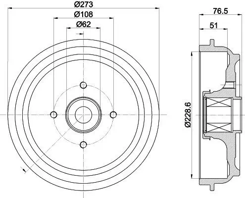 Bremstrommel HELLA 8DT 355 302-771 Bild Bremstrommel HELLA 8DT 355 302-771