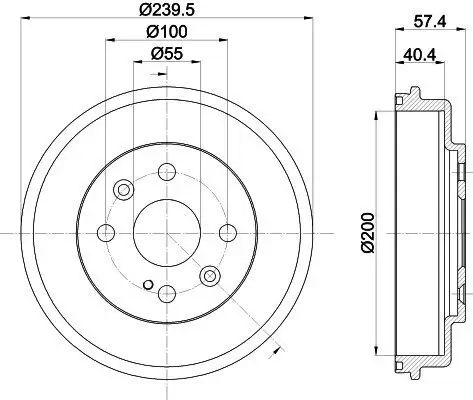 Bremstrommel HELLA 8DT 355 302-491