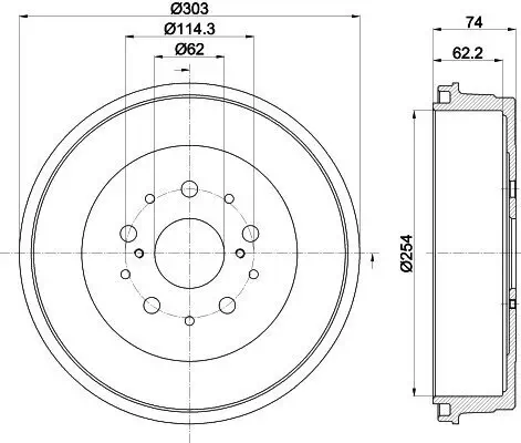 Bremstrommel HELLA 8DT 355 302-511 Bild Bremstrommel HELLA 8DT 355 302-511