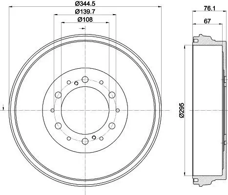 Bremstrommel HELLA 8DT 355 303-141 Bild Bremstrommel HELLA 8DT 355 303-141