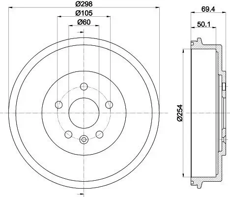Bremstrommel HELLA 8DT 355 302-671 Bild Bremstrommel HELLA 8DT 355 302-671