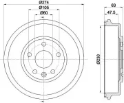 Bremstrommel HELLA 8DT 355 302-601