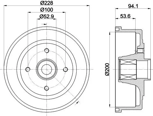 Bremstrommel HELLA 8DT 355 302-731 Bild Bremstrommel HELLA 8DT 355 302-731