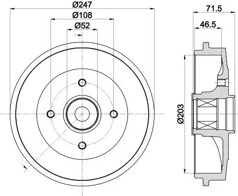 Bremstrommel HELLA 8DT 355 302-791 Bild Bremstrommel HELLA 8DT 355 302-791