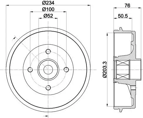 Bremstrommel HELLA 8DT 355 302-871 Bild Bremstrommel HELLA 8DT 355 302-871