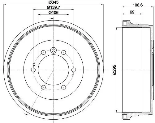Bremstrommel HELLA 8DT 355 302-921 Bild Bremstrommel HELLA 8DT 355 302-921