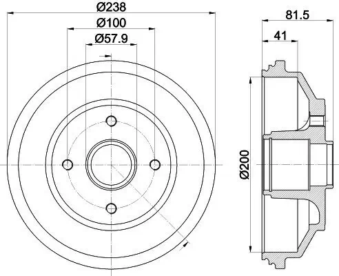 Bremstrommel HELLA 8DT 355 302-931 Bild Bremstrommel HELLA 8DT 355 302-931