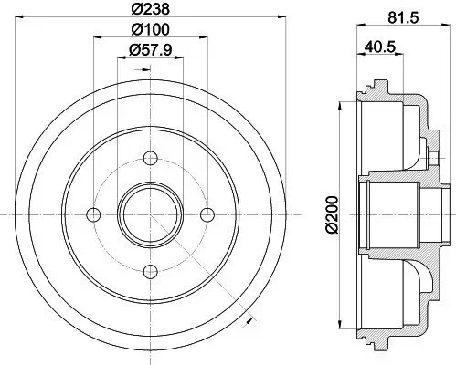 Bremstrommel HELLA 8DT 355 302-941 Bild Bremstrommel HELLA 8DT 355 302-941