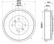 Bremstrommel HELLA 8DT 355 303-001