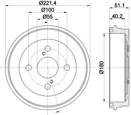 Bremstrommel HELLA 8DT 355 303-021 Bild Bremstrommel HELLA 8DT 355 303-021