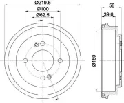 Bremstrommel HELLA 8DT 355 303-031