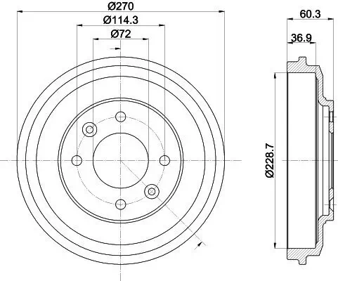 Bremstrommel HELLA 8DT 355 303-071 Bild Bremstrommel HELLA 8DT 355 303-071
