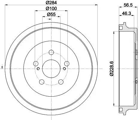Bremstrommel HELLA 8DT 355 303-091 Bild Bremstrommel HELLA 8DT 355 303-091