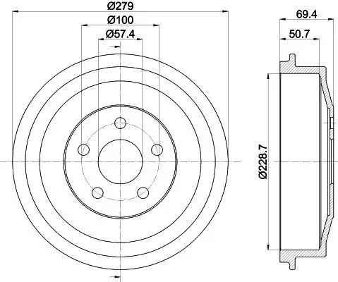 Bremstrommel HELLA 8DT 355 303-101 Bild Bremstrommel HELLA 8DT 355 303-101