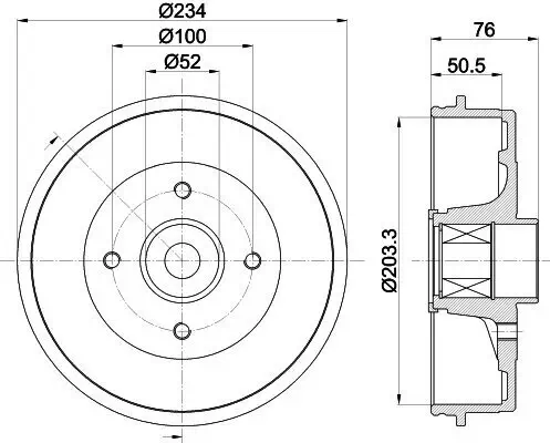 Bremstrommel HELLA 8DT 355 303-131 Bild Bremstrommel HELLA 8DT 355 303-131