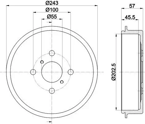 Bremstrommel HELLA 8DT 355 303-161 Bild Bremstrommel HELLA 8DT 355 303-161