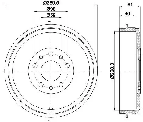 Bremstrommel HELLA 8DT 355 303-211