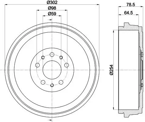 Bremstrommel HELLA 8DT 355 303-341 Bild Bremstrommel HELLA 8DT 355 303-341