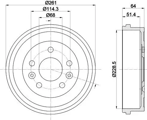 Bremstrommel HELLA 8DT 355 303-151