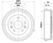 Bremstrommel HELLA 8DT 355 303-151