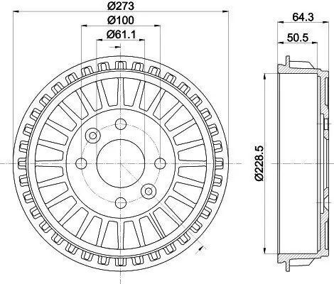 Bremstrommel HELLA 8DT 355 303-201 Bild Bremstrommel HELLA 8DT 355 303-201