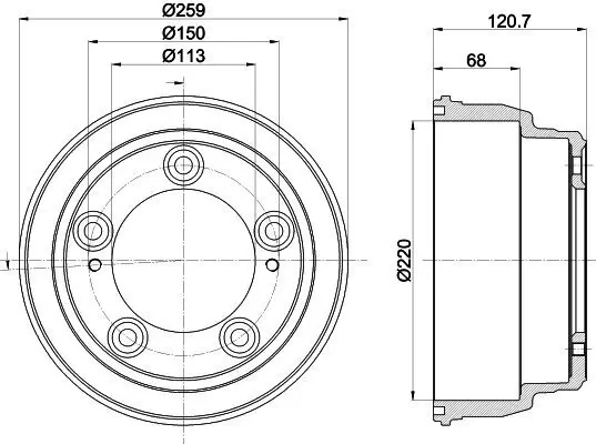 Bremstrommel HELLA 8DT 355 303-221