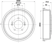 Bremstrommel HELLA 8DT 355 303-351