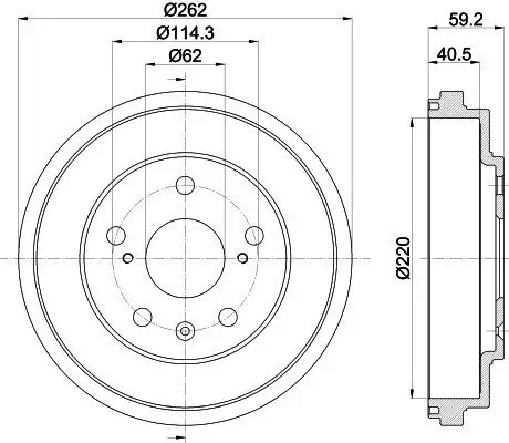 Bremstrommel HELLA 8DT 355 303-391 Bild Bremstrommel HELLA 8DT 355 303-391