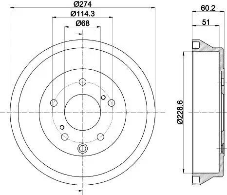 Bremstrommel HELLA 8DT 355 303-311 Bild Bremstrommel HELLA 8DT 355 303-311