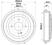 Bremstrommel HELLA 8DT 355 303-431
