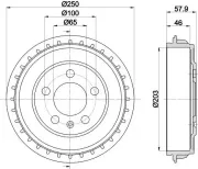 Bremstrommel HELLA 8DT 355 303-441