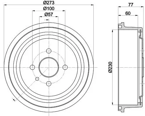 Bremstrommel HELLA 8DT 355 303-451