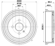 Bremstrommel HELLA 8DT 355 303-471