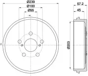 Bremstrommel HELLA 8DT 355 303-531