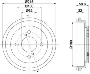 Bremstrommel HELLA 8DT 355 303-571