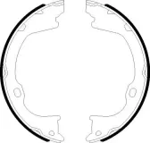 Bremsbackensatz, Feststellbremse Hinterachse HELLA 8DA 355 051-101