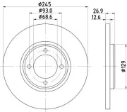 Bremsscheibe HELLA 8DD 355 100-021