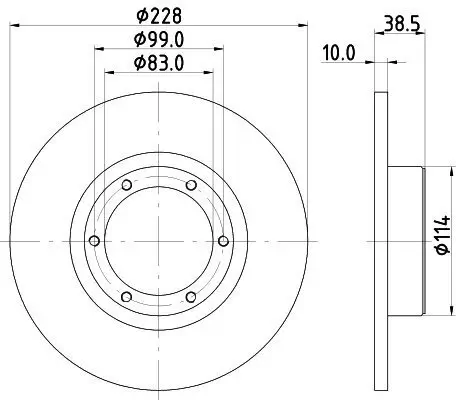 Bremsscheibe HELLA 8DD 355 100-031 Bild Bremsscheibe HELLA 8DD 355 100-031
