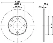 Bremsscheibe HELLA 8DD 355 100-051