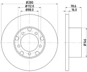 Bremsscheibe HELLA 8DD 355 100-201