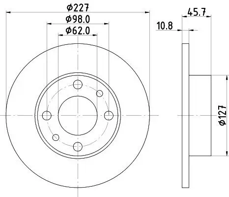 Bremsscheibe HELLA 8DD 355 100-361 Bild Bremsscheibe HELLA 8DD 355 100-361