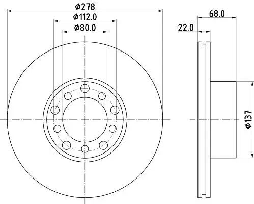 Bremsscheibe HELLA 8DD 355 100-401