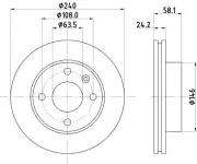 Bremsscheibe HELLA 8DD 355 100-531