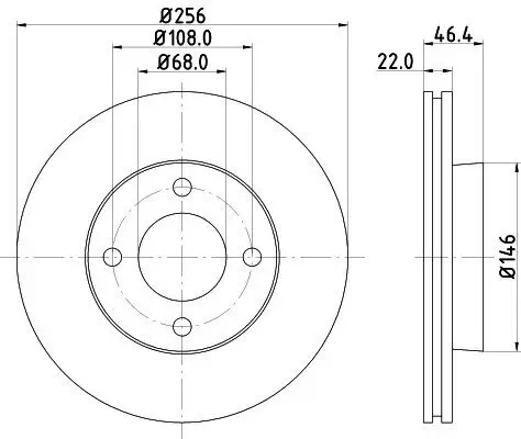 Bremsscheibe Vorderachse HELLA 8DD 355 100-591 Bild Bremsscheibe Vorderachse HELLA 8DD 355 100-591