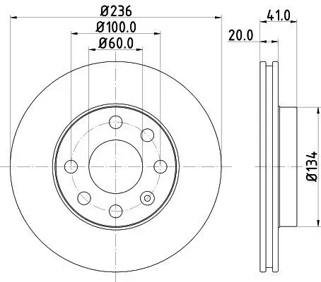 Bremsscheibe HELLA 8DD 355 127-001 Bild Bremsscheibe HELLA 8DD 355 127-001