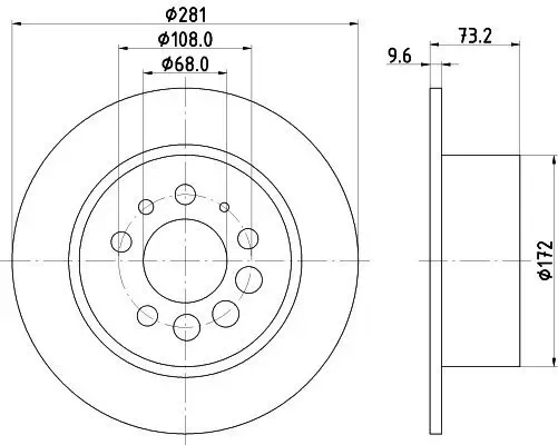 Bremsscheibe HELLA 8DD 355 100-891 Bild Bremsscheibe HELLA 8DD 355 100-891
